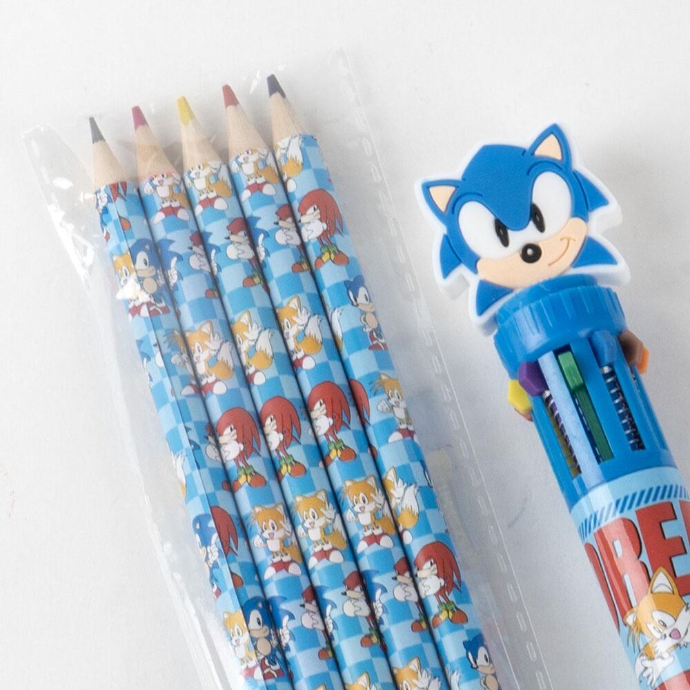 Set de papelería Sonic the Hedgehog con cuaderno y accesorios - 6