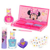 Set de maquillaje Disney Minnie con estuche rosa, esmaltes, pincel y pegatinas