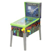 Mini arcade de pinball Minecraft verde con personajes pixelados
