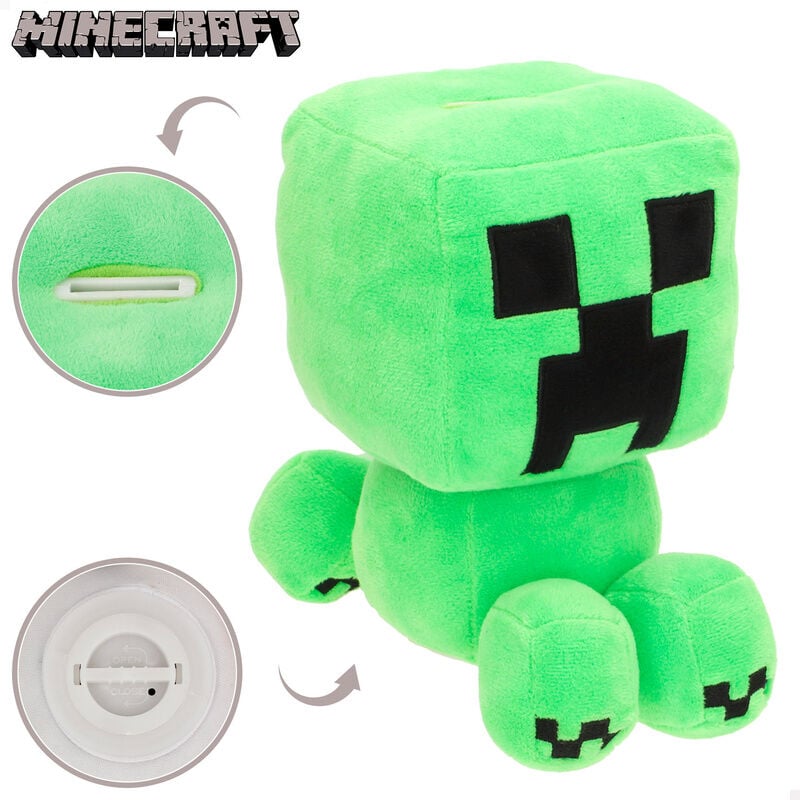Hucha de peluche Minecraft Creeper verde de 20 cm - 4