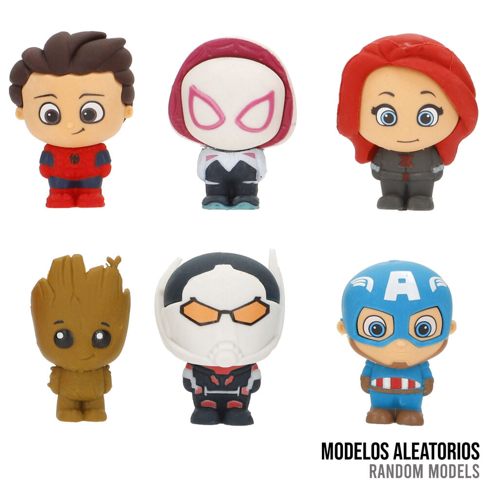 Cápsula Marvel con puzzle 3D y goma de borrar surtida - 3