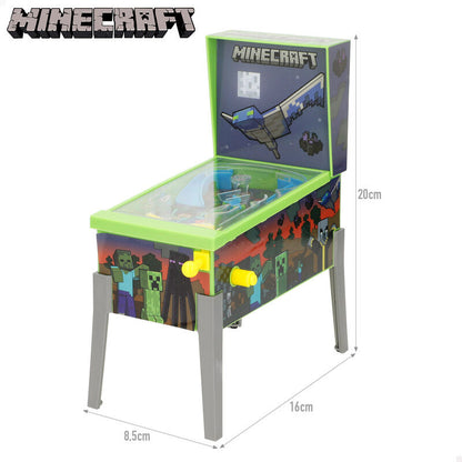 Mini arcade de pinball Minecraft verde con personajes pixelados - 5