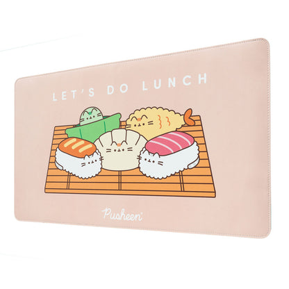 Alfombrilla gaming rosa Pusheen Sushi Roll de 35 x 60 cm