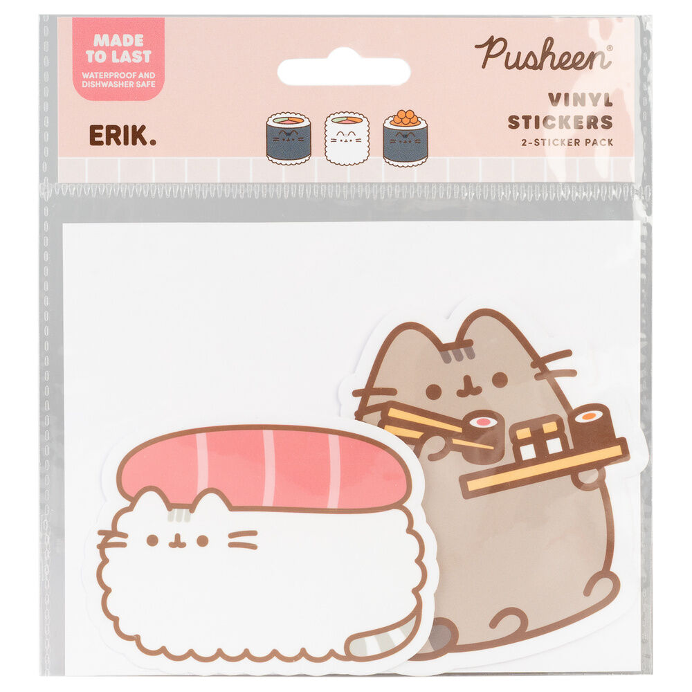 Pack de 2 pegatinas de vinilo Pusheen Sushi Roll