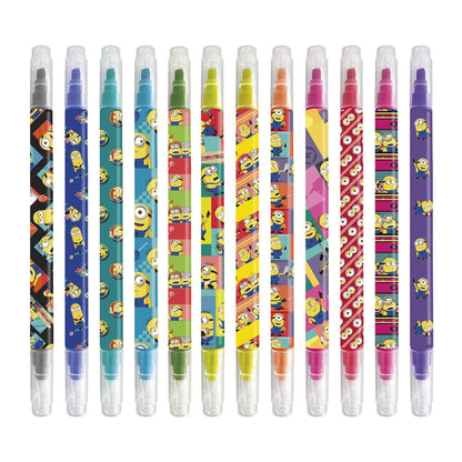 Set de 12 rotuladores borrables Minions de doble punta