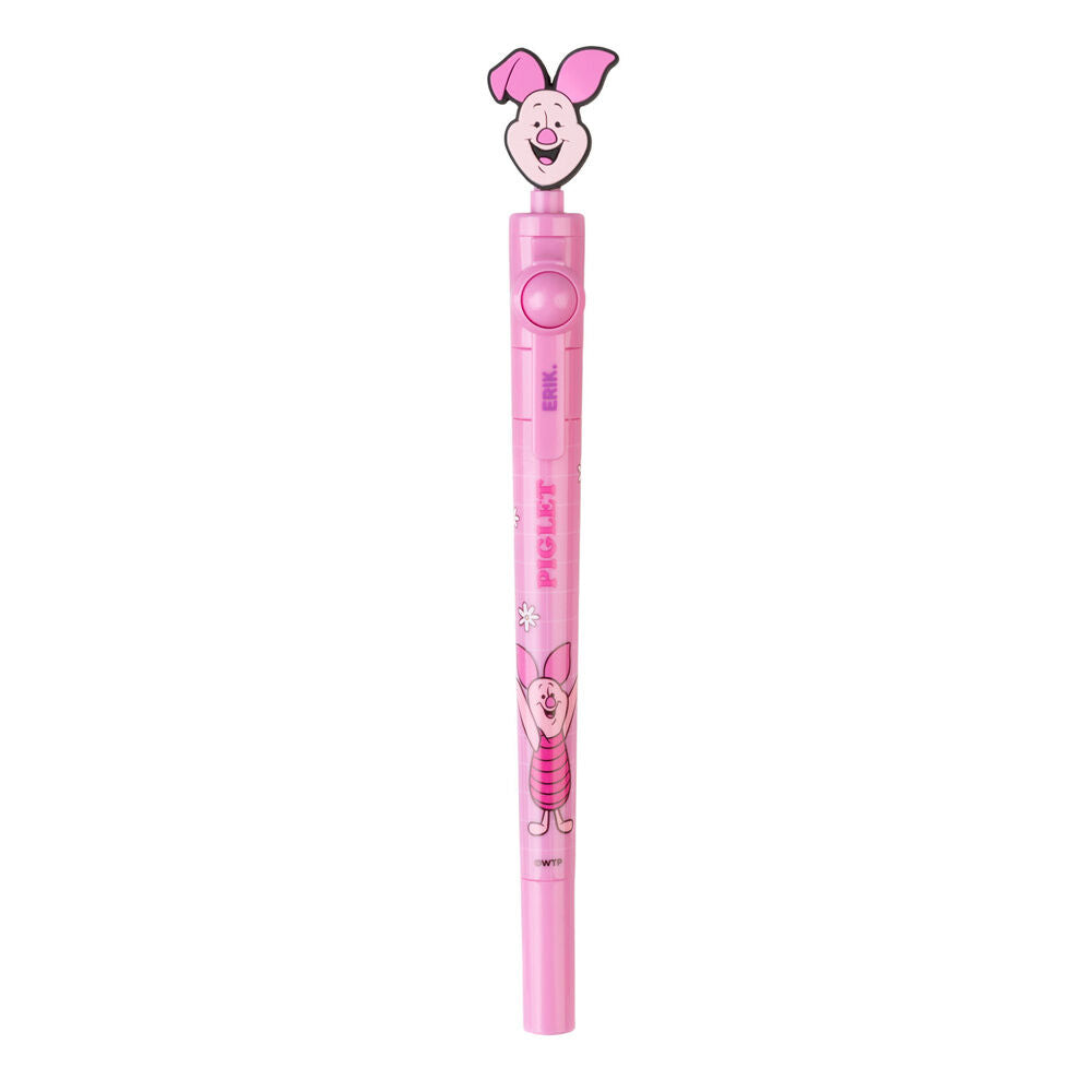 Bolígrafo rosa de Piglet Winnie the Pooh con topper giratorio