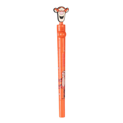 Bolígrafo naranja de Tigger con topper giratorio de silicona