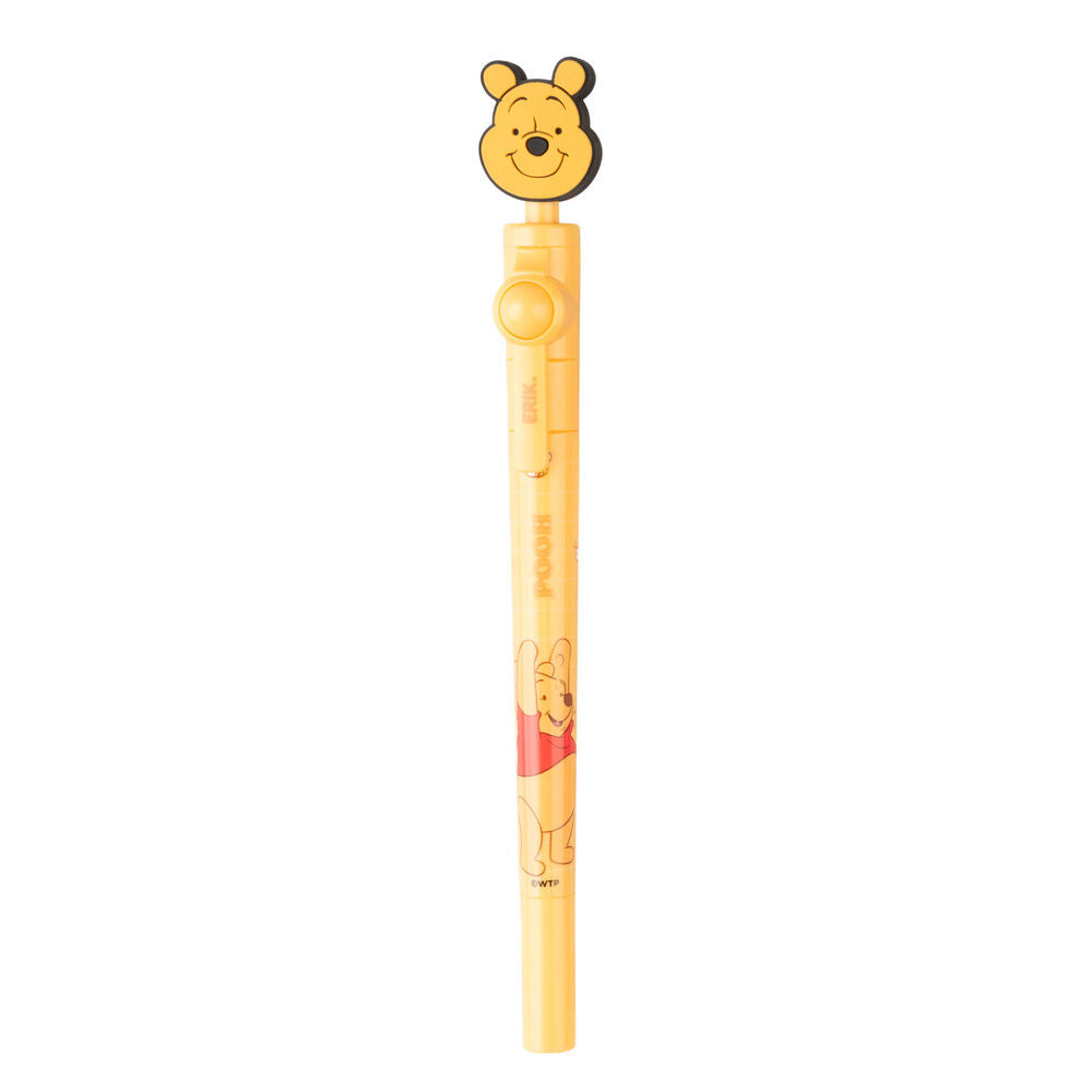 Bolígrafo amarillo de Winnie the Pooh con topper giratorio