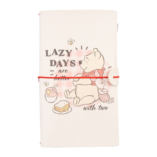 Cuaderno de viaje Winnie the Pooh y Piglet con cierre elástico rojo