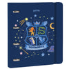 Carpeta azul Harry Potter con escudo de Hogwarts y cuatro anillas