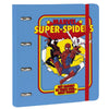 Carpeta azul ERIK de Spiderman Marvel con cuatro anillas y banda elástica roja