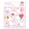 Etiquetas adhesivas escolares BT21 con personajes y espacios para escribir