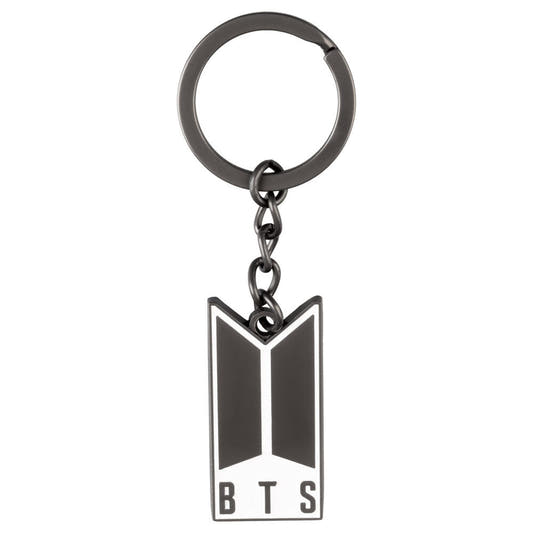 Llavero negro con logo de BTS y anilla circular