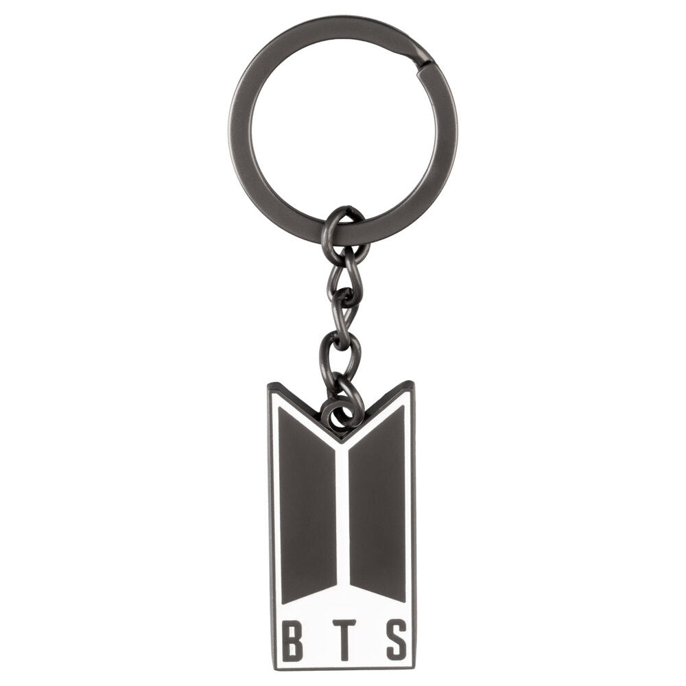 Llavero negro con logo de BTS y anilla circular