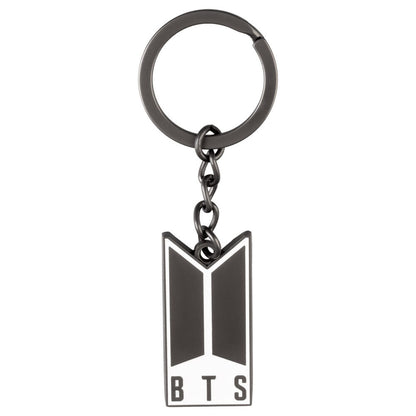 Llavero negro con logo de BTS y anilla circular