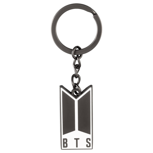 Llavero negro con logo de BTS y anilla circular