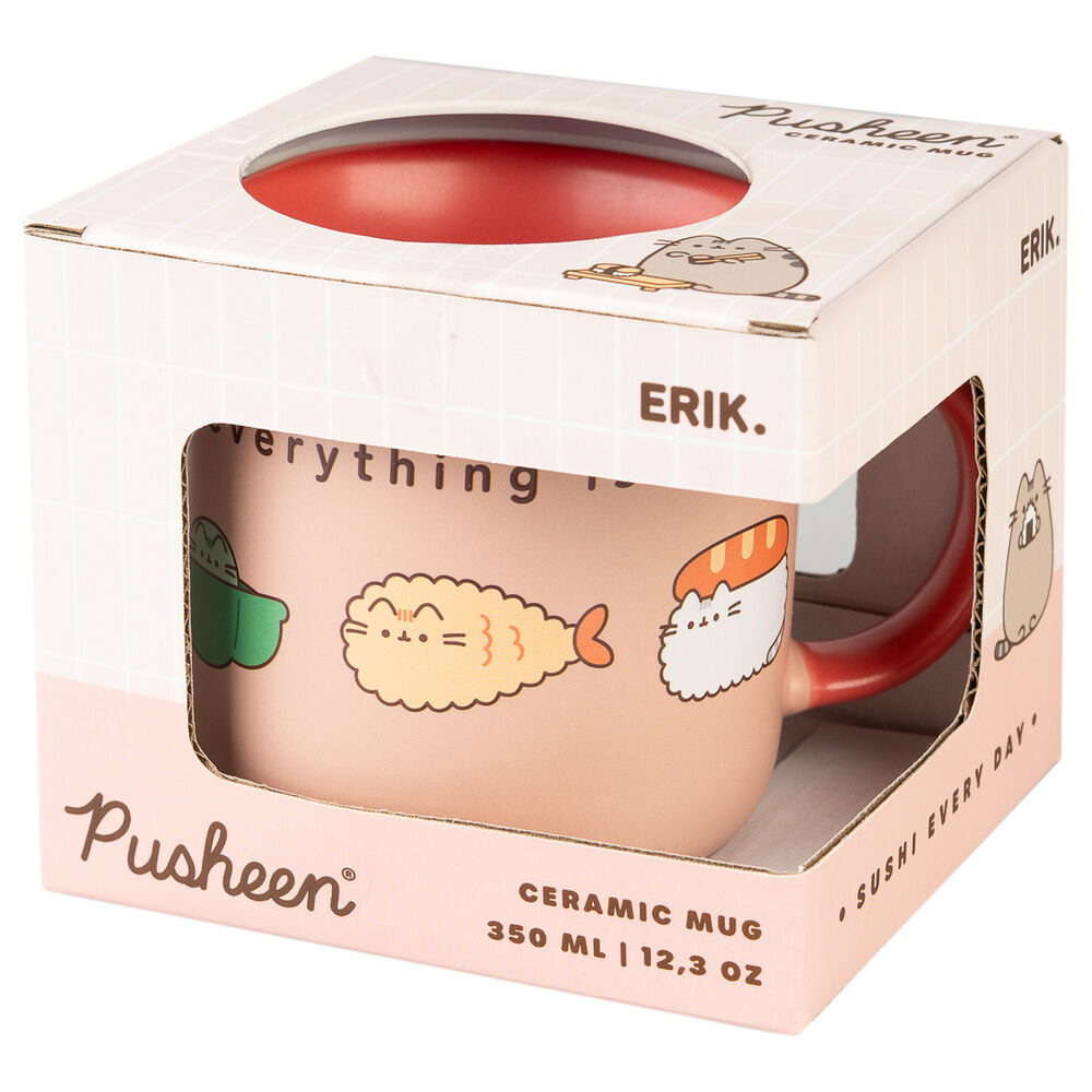 Taza rosa y coral Pusheen Sushi Roll de ERIK - 2