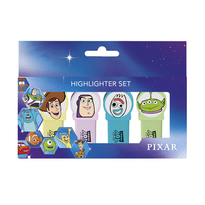 Set de 4 subrayadores Toy Story con toppers de Woody, Buzz Lightyear, Forky y un alienígena - 2