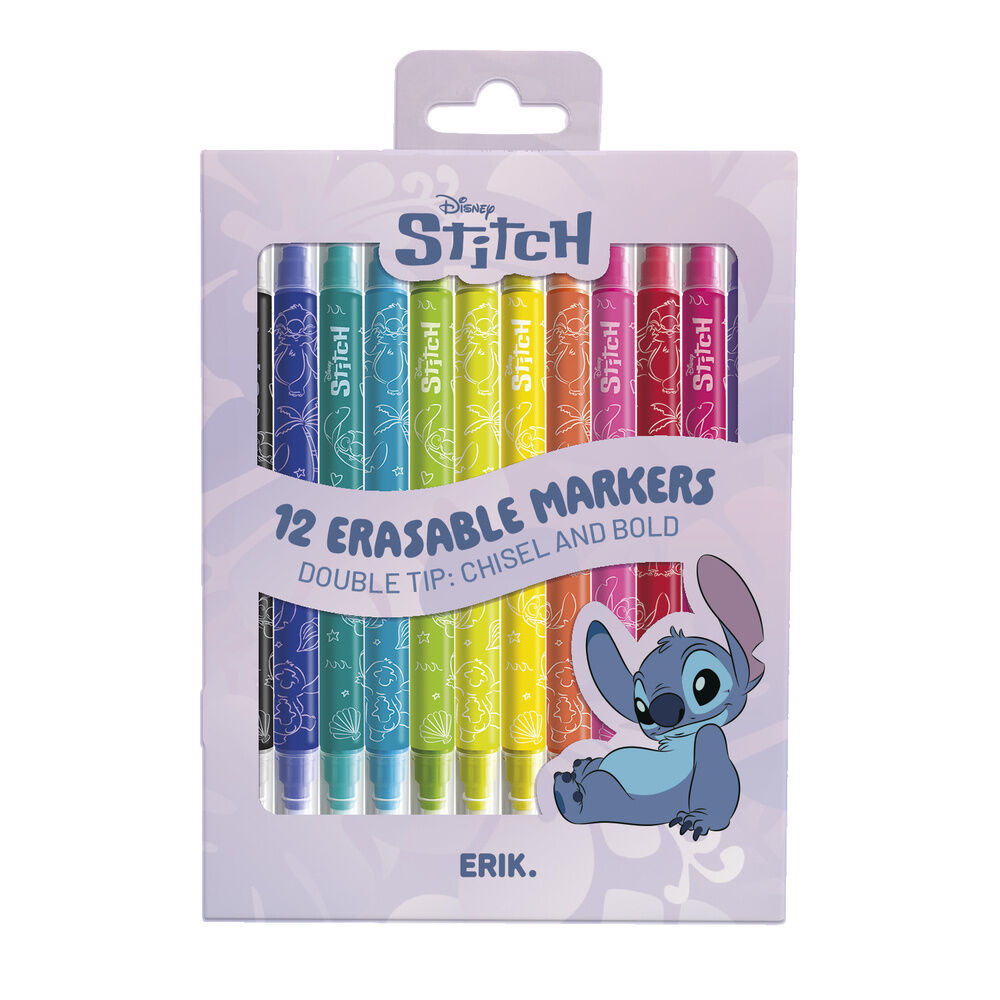 Set de 12 rotuladores borrables Stitch Disney de colores variados - 2