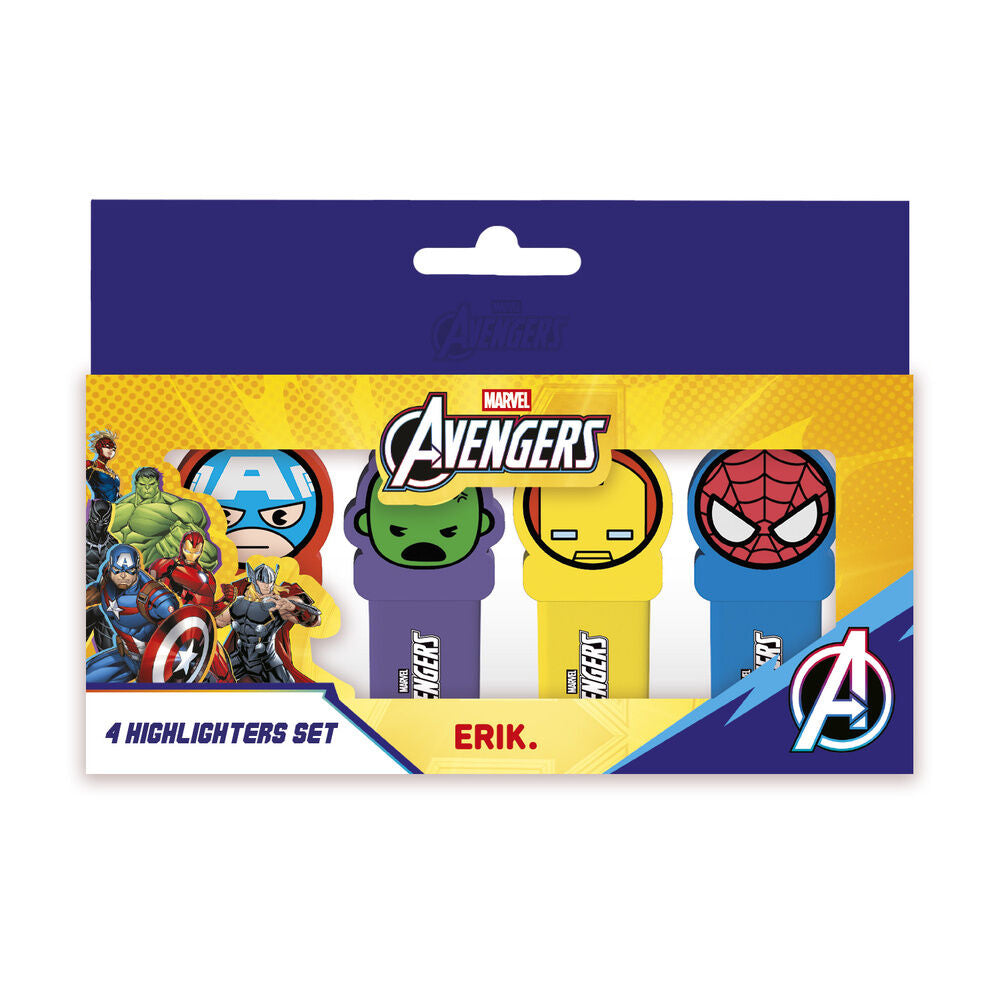 Set de cuatro subrayadores Avengers Marvel con toppers de superhéroes - 2