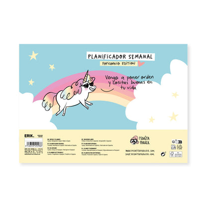 Planificador semanal A4 ERIK con diseño ilustrado de Pedrita Parker - 2