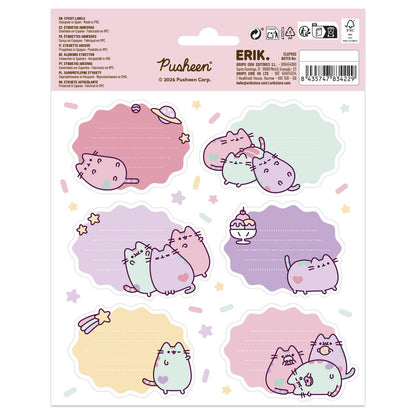 Hoja de etiquetas adhesivas escolares Pusheen en tonos pastel - 2