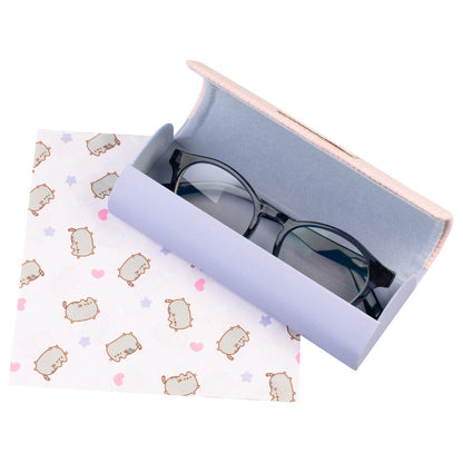 Funda rígida rosa y lila para gafas con diseño bordado de Pusheen - 2