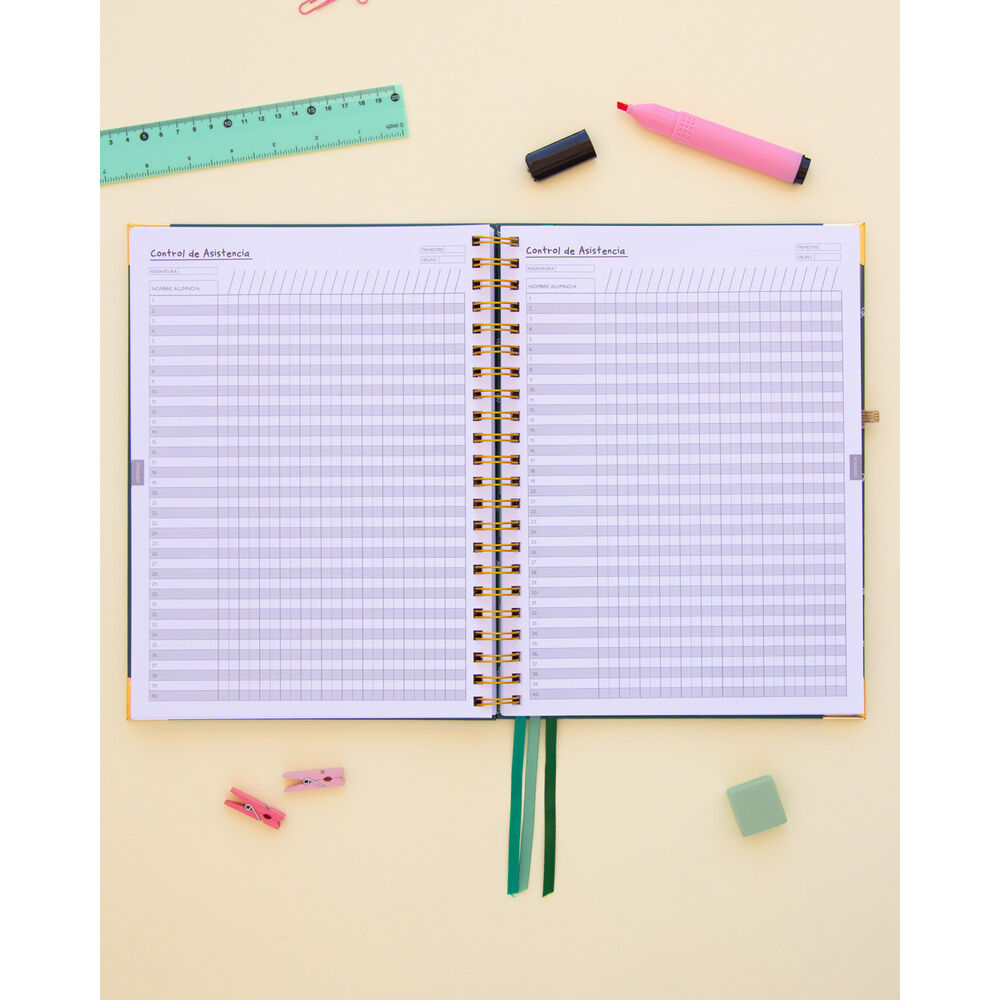 Cuaderno A4 para profes Pedrita Parker verde con espiral dorada - 3
