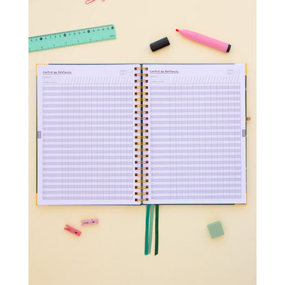 Cuaderno A4 para profes Pedrita Parker verde con espiral dorada - 3
