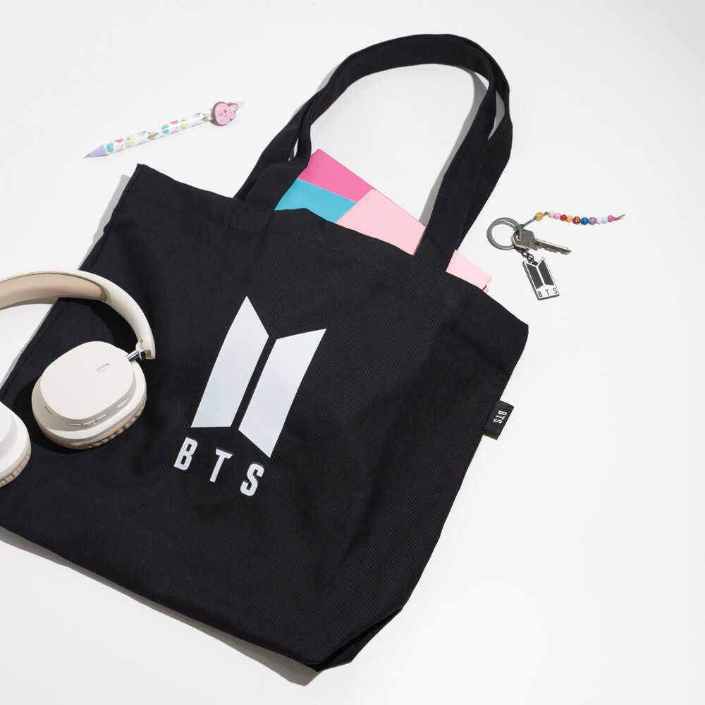Bolsa de tela negra ERIK con logo BTS blanco - 3