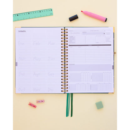 Cuaderno A4 para profes Pedrita Parker verde con espiral dorada - 4