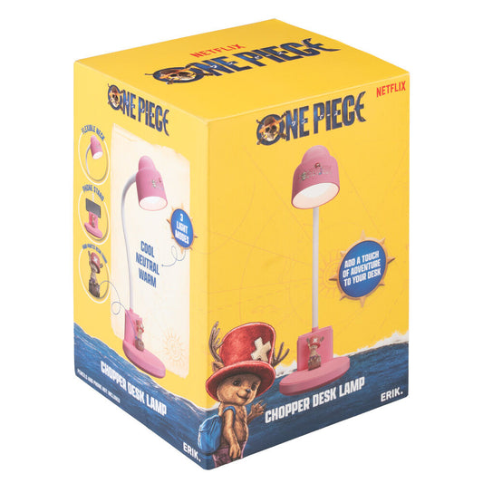 Lámpara de escritorio rosa de One Piece con portalápices y Chopper - 4