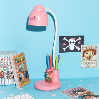 Lámpara de escritorio rosa de One Piece con portalápices y Chopper - 5