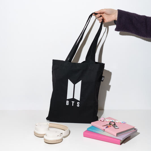 Bolsa de tela negra ERIK con logo BTS blanco - 5