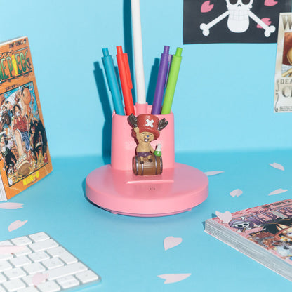 Lámpara de escritorio rosa de One Piece con portalápices y Chopper - 6