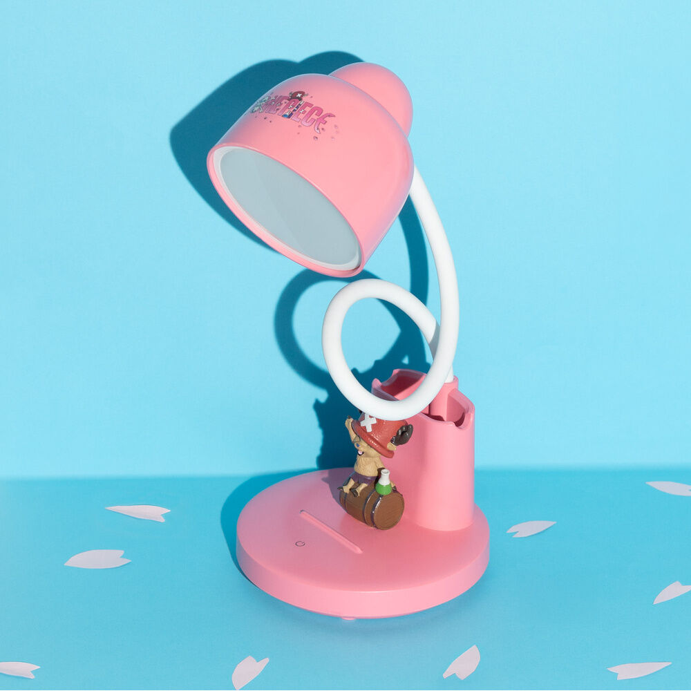 Lámpara de escritorio rosa de One Piece con portalápices y Chopper - 7