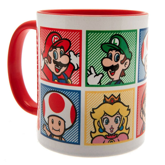 Taza de cerámica Super Mario Bros con Mario, Luigi, Toad y Peach