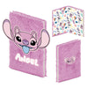 Cuaderno A5 de peluche lila de Stitch Disney con diseño de Angel