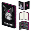 Cuaderno A5 de peluche negro con diseño de Kuromi