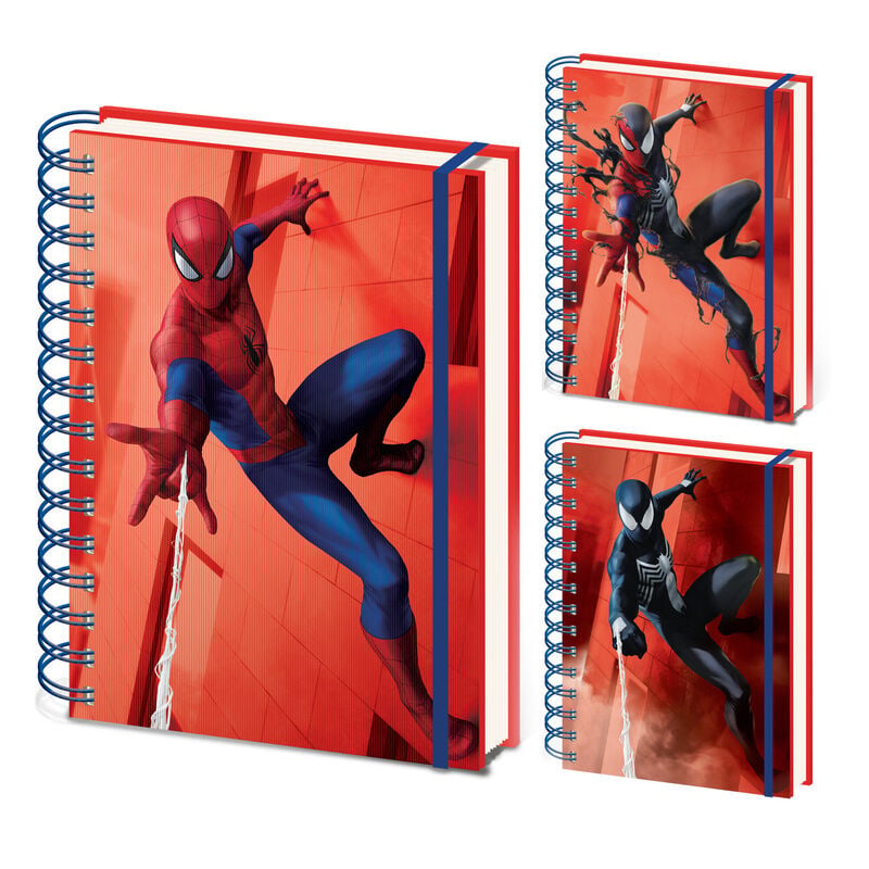 Cuaderno A5 3D lenticular de Spider-Man Marvel con espiral azul