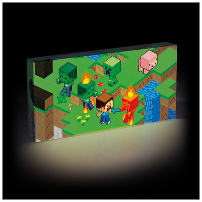 Lienzo luminoso de Minecraft con personajes y criaturas - 2