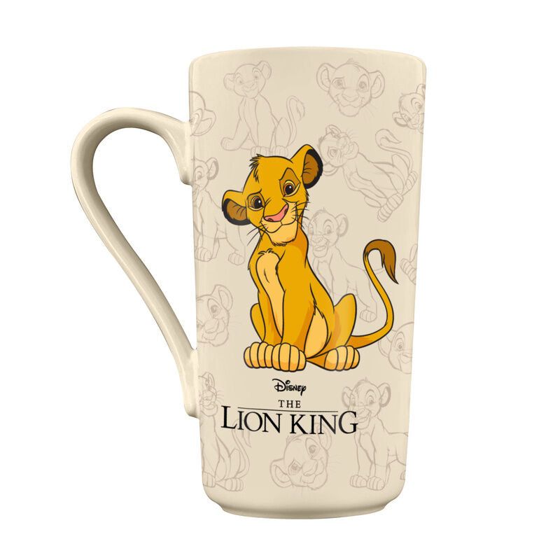 Taza de cerámica de Simba de El Rey León Disney en tono crema