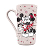 Taza de cerámica rosa de Mickey y Minnie Disney