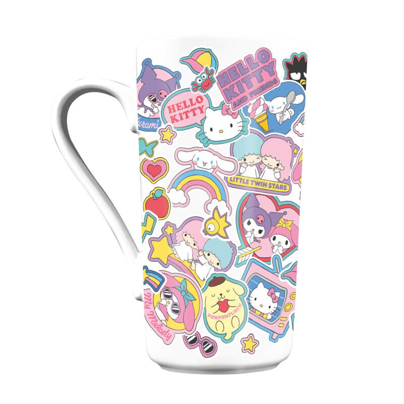 Taza de cerámica Hello Kitty and Friends con diseño colorido de personajes Sanrio