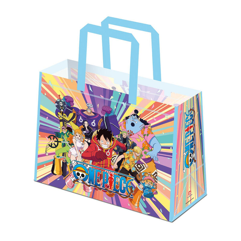 Bolsa shopping One Piece PYRAMID con personajes y asas azules