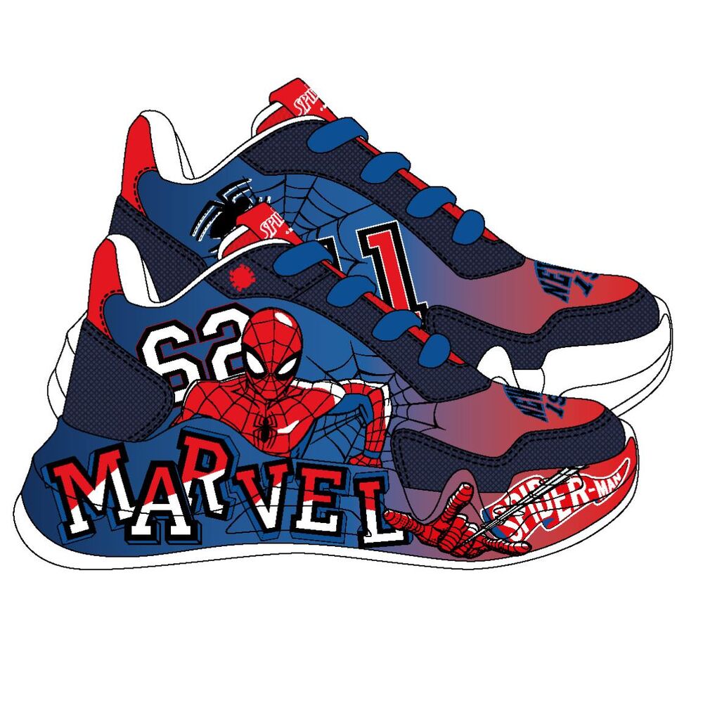 Deportivas Spider-Man Marvel azules, rojas y blancas con velcro