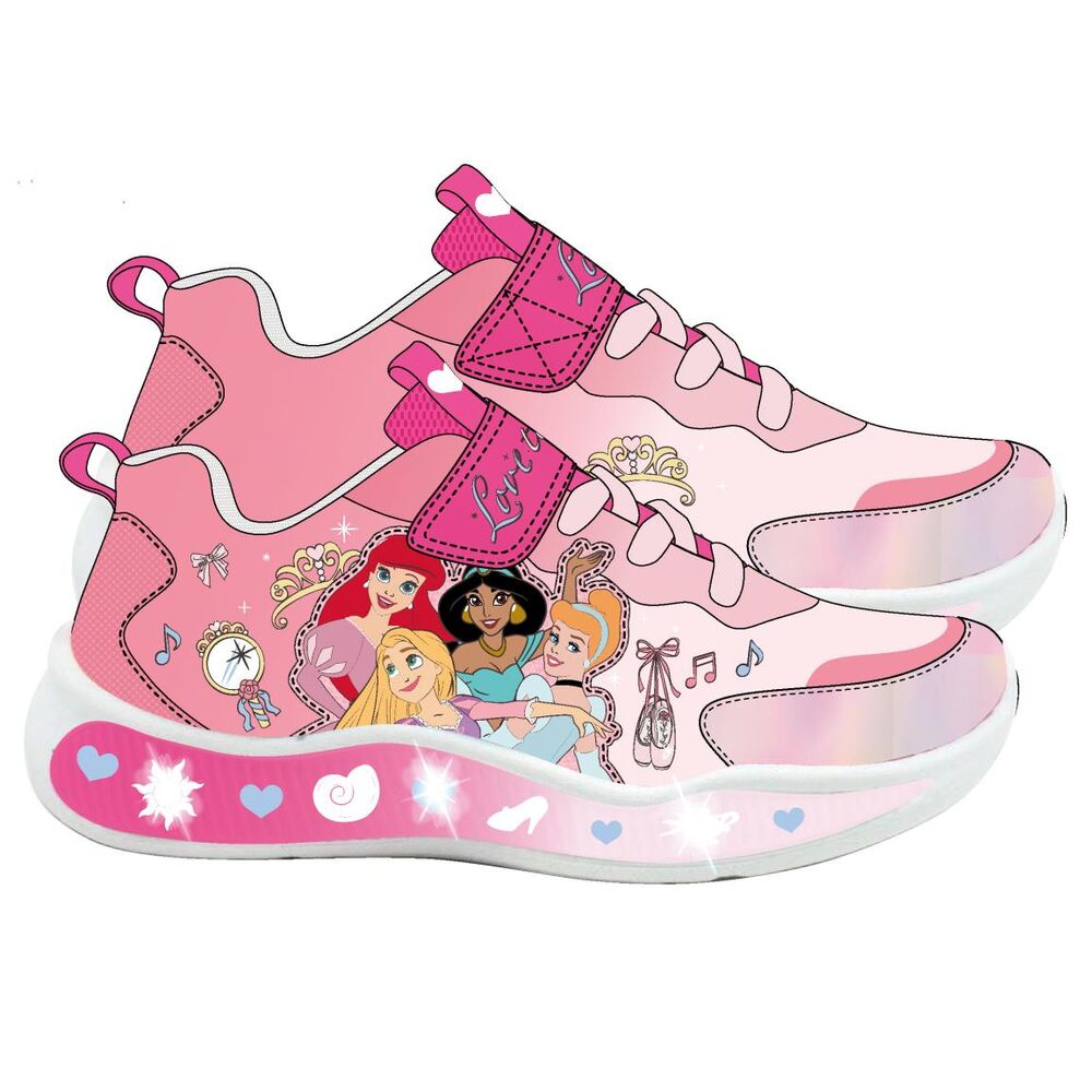 Deportivas rosas de Princesas Disney con luces en la suela