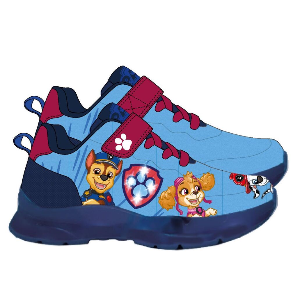 Deportivas infantiles azules de Paw Patrol con luces y cierres de velcro