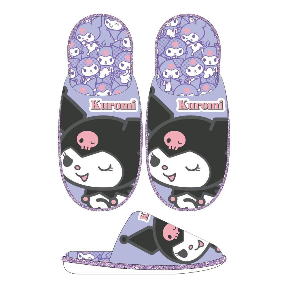 Pantuflas moradas de Kuromi Hello Kitty