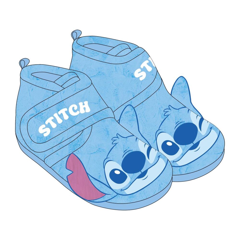 Pantuflas azules de Stitch Disney con el rostro del personaje